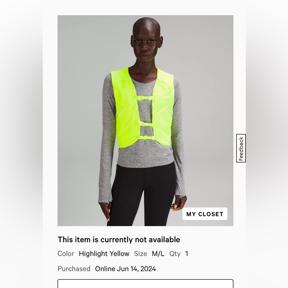 Lululemon Fast and Free running vest size m/L